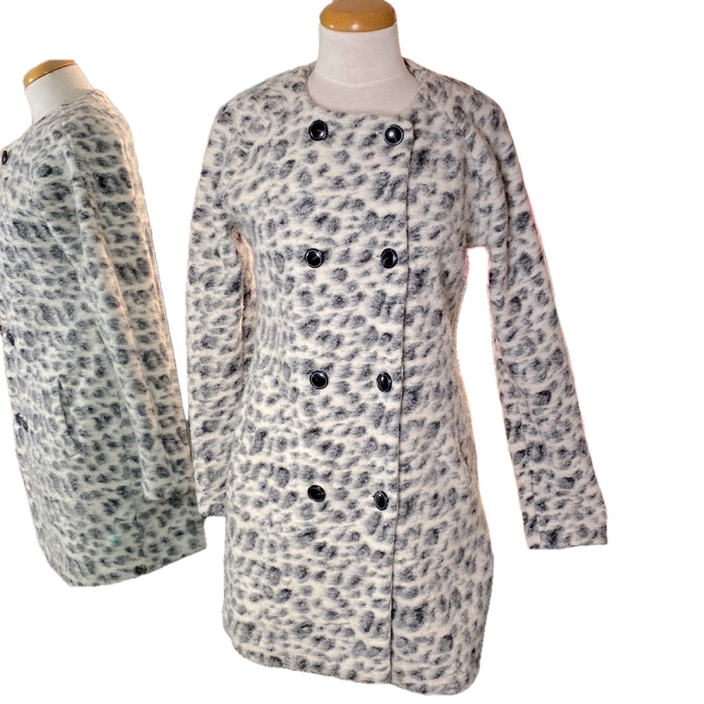 🌷CLEMENTS Ribeiro🌷Leopard Print Wool Coat